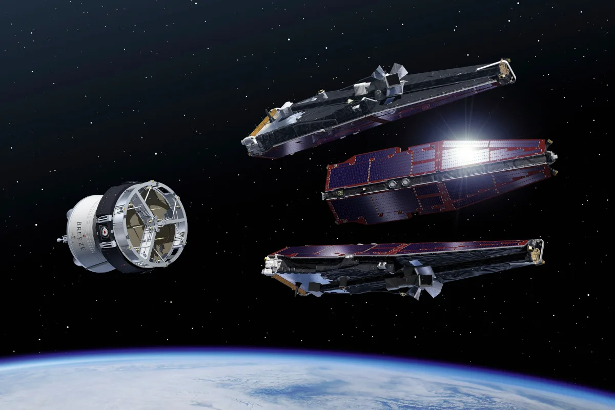 space-bermuda-triangle-swarm-satellites Image depicting ESA's three Swarm satellites.