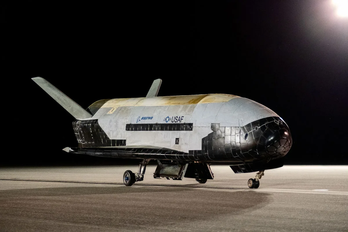 x-37b The X-37B on a runway.
